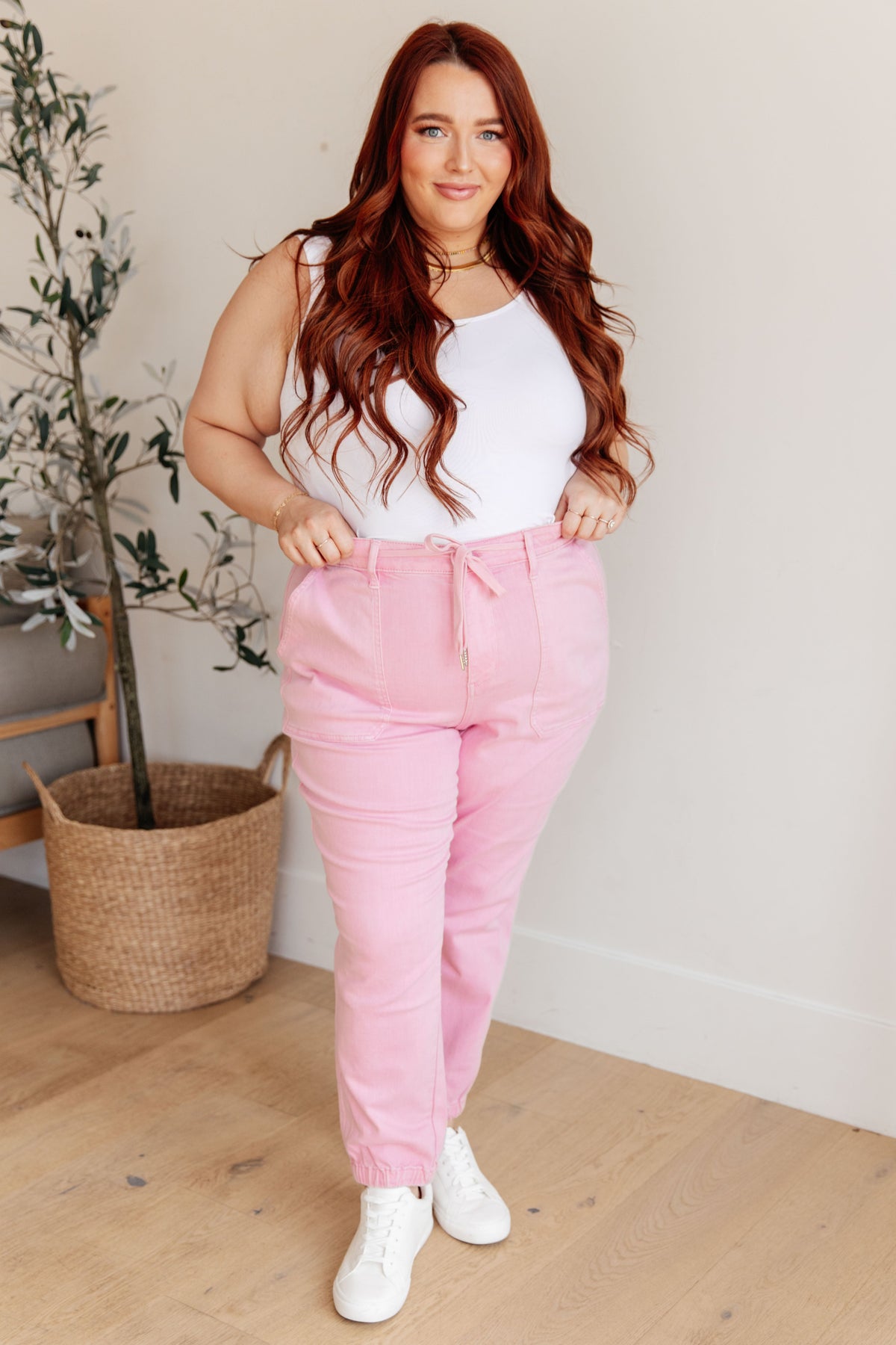 Regina High Rise Garment Dyed Denim Jogger - Mack and Mav Boutique
