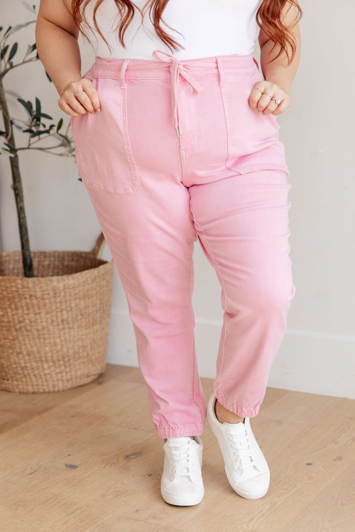 Regina High Rise Garment Dyed Denim Jogger - Mack and Mav Boutique