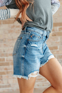 Kara High Rise Rigid Magic Button Fly Cutoff Shorts - Mack and Mav Boutique