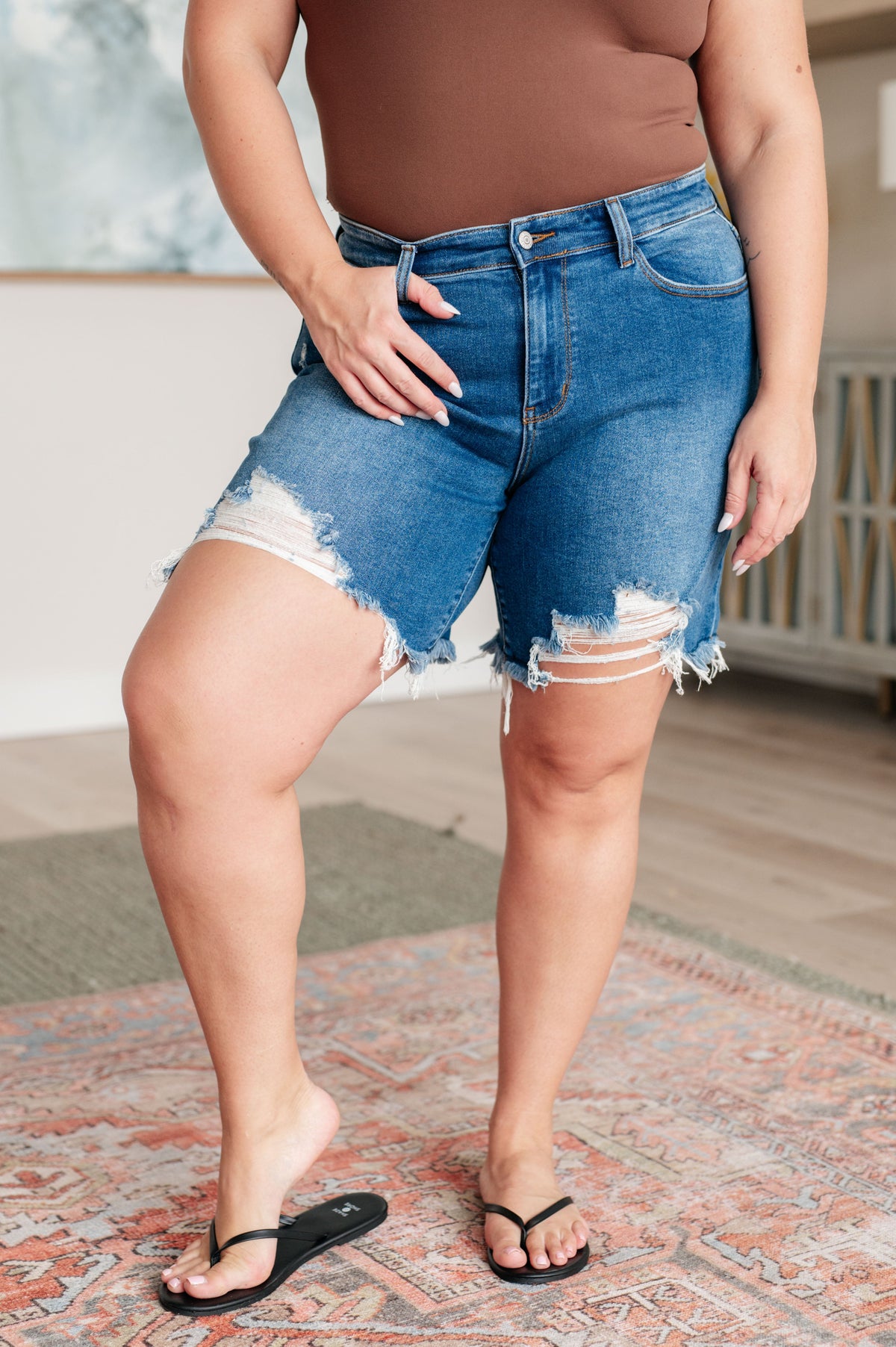 Kelsey Mid Rise Distressed Cutoff Shorts - Mack and Mav Boutique