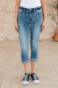 Laura Mid Rise Cuffed Skinny Capri Jeans - Mack and Mav Boutique