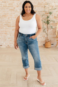 Laura Mid Rise Cuffed Skinny Capri Jeans - Mack and Mav Boutique
