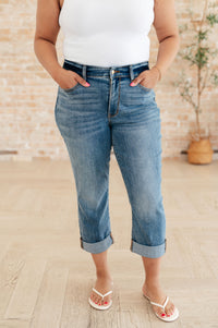 Laura Mid Rise Cuffed Skinny Capri Jeans - Mack and Mav Boutique