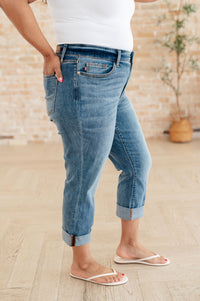 Laura Mid Rise Cuffed Skinny Capri Jeans - Mack and Mav Boutique