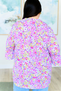 Lizzy Bell Sleeve Top in Lavender Retro Ditsy Floral - Mack and Mav Boutique