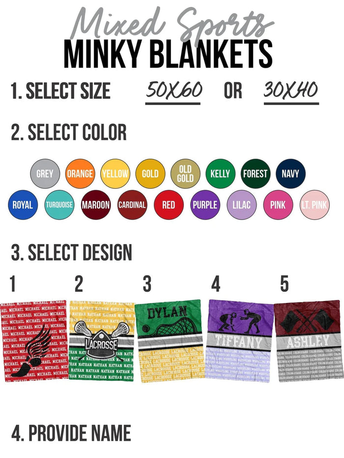 Girls Wrestling Minky Custom Blanket - Mack and Mav Boutique