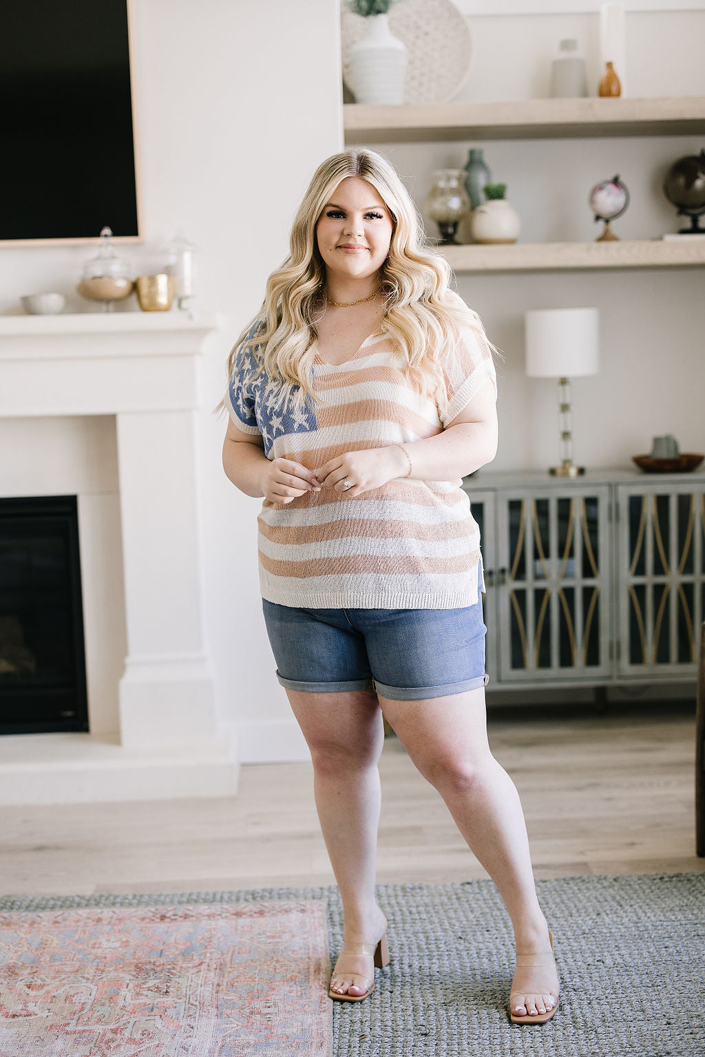 Old Glory Sleeveless Sweater - Mack and Mav Boutique