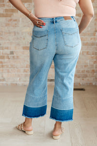 Olivia High Rise Wide Leg Crop Jeans in Medium Wash - Mack and Mav Boutique