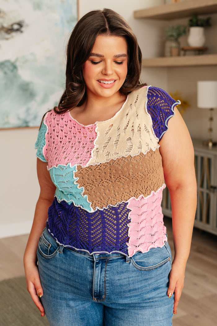 Patch Me Up Patchwork Knit Top - Mack and Mav Boutique