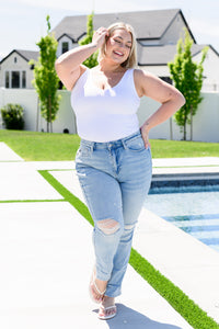 Sam Mid Rise Star Pocket Boyfriend Jeans - Mack and Mav Boutique