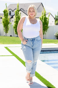 Sam Mid Rise Star Pocket Boyfriend Jeans - Mack and Mav Boutique