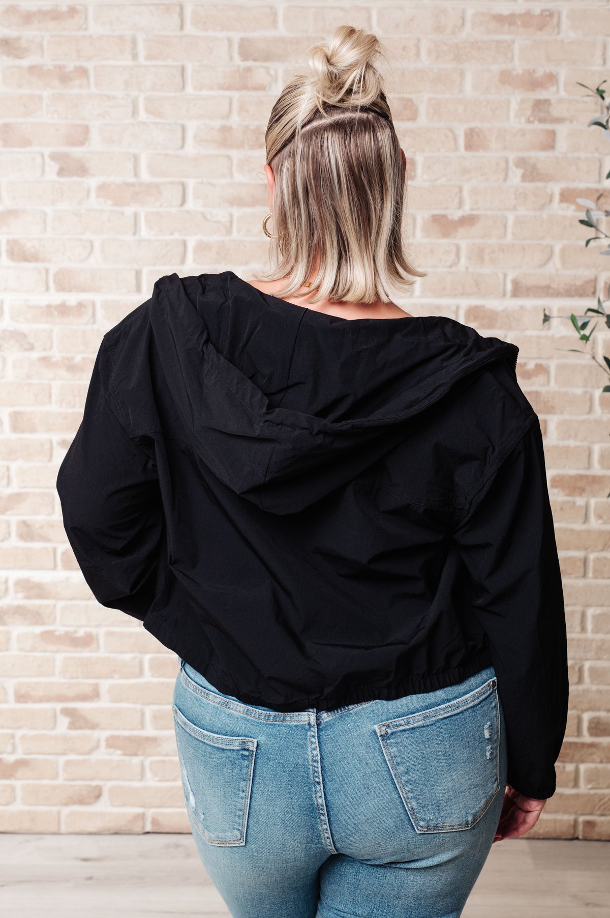 Sky of Only Clouds Zip Up in Black - Mack and Mav Boutique