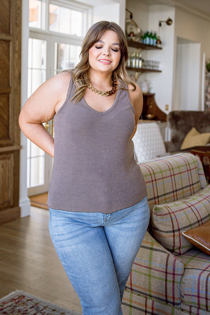 Stay Easy Tank In Bronze - Mack and Mav Boutique