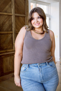 Stay Easy Tank In Bronze - Mack and Mav Boutique