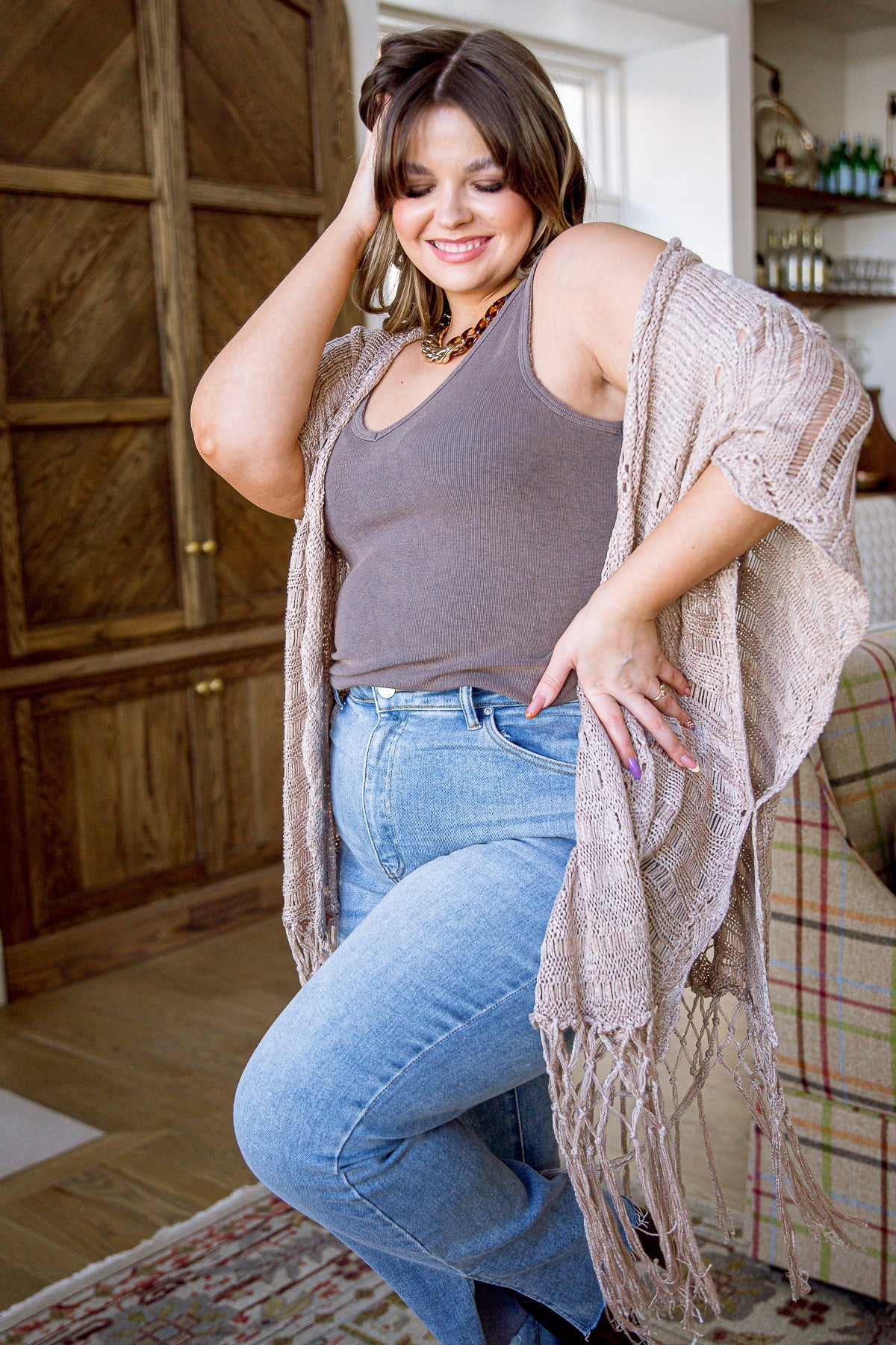 Stay Easy Tank In Bronze - Mack and Mav Boutique
