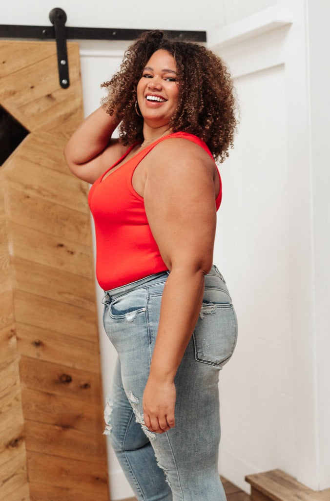 Stay Easy Tank In Cherry - Mack and Mav Boutique