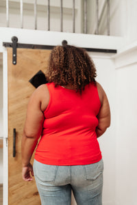 Stay Easy Tank In Cherry - Mack and Mav Boutique