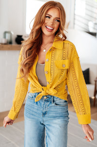 Sweeter Than Nectar Lace Button Down in Honey - Mack and Mav Boutique