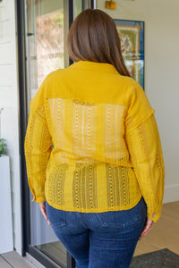 Sweeter Than Nectar Lace Button Down in Honey - Mack and Mav Boutique