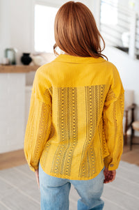 Sweeter Than Nectar Lace Button Down in Honey - Mack and Mav Boutique