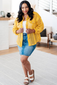 Sweeter Than Nectar Lace Button Down in Honey - Mack and Mav Boutique