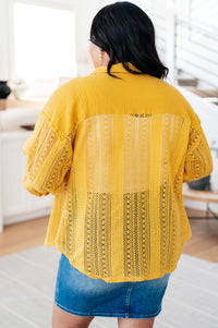 Sweeter Than Nectar Lace Button Down in Honey - Mack and Mav Boutique