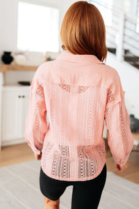 Sweeter Than Nectar Lace Button Down in Rose - Mack and Mav Boutique