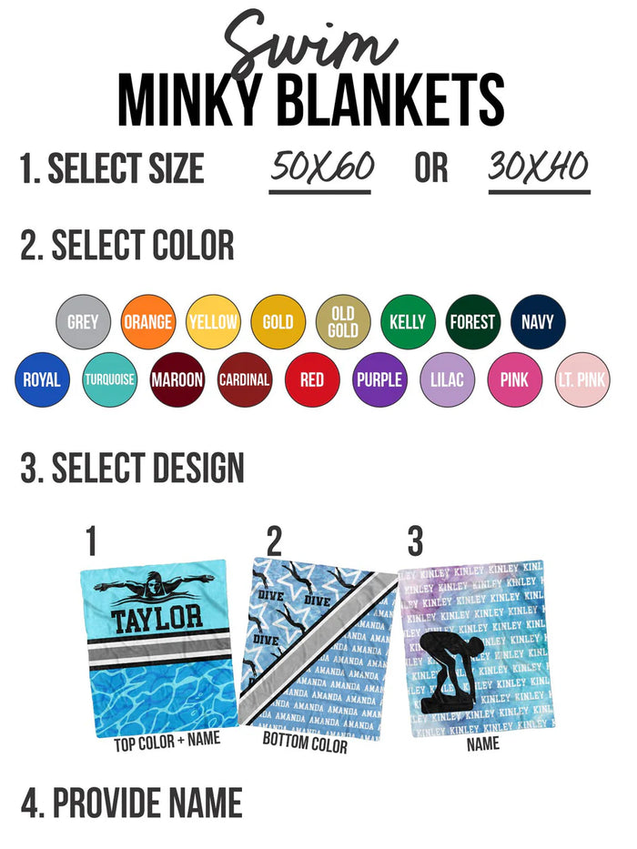 Swimming Minky Custom Blanket - Mack and Mav Boutique