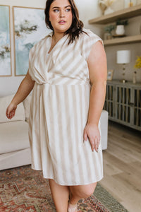 Twisted and Tailored Striped Dress - Mack and Mav Boutique