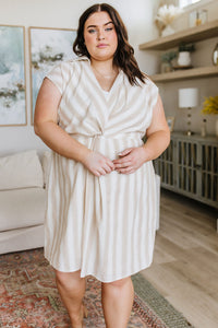 Twisted and Tailored Striped Dress - Mack and Mav Boutique