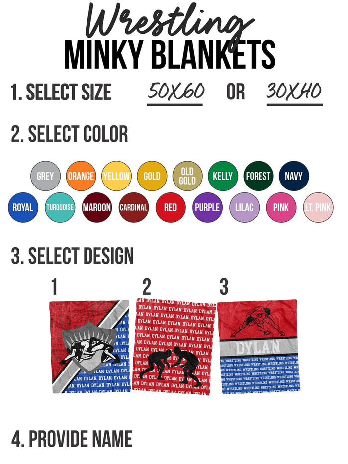 Wrestling Minky Custom Blanket - Mack and Mav Boutique
