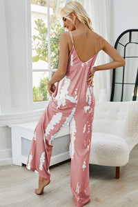 Tie-Dye Spaghetti Strap Jumpsuit with Pockets - Mack and Mav Boutique