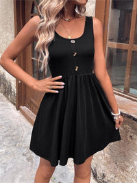 Scoop Neck Wide Strap Mini Tank Dress - Mack and Mav Boutique