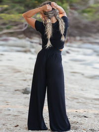 Short Sleeve T-Shirt and Wide Leg Pants Set - Mack and Mav Boutique
