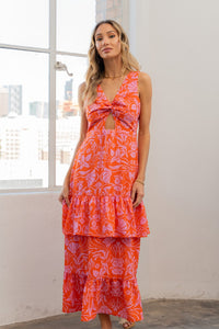 Sew In Love Full Size Floral Ruffled Maxi Sleeveless Dress - Mack and Mav Boutique