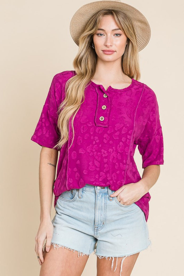 BOMBOM At The Fair Animal Textured Top - Mack and Mav Boutique