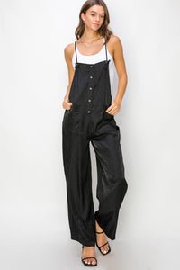 HYFVE Half Button Sleeveless Straight Jumpsuit - Mack and Mav Boutique