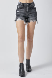 RISEN Full Size High Rise Distressed Denim Shorts - Mack and Mav Boutique