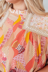 Day Dreamer Mixed Floral Top in Mauve - Mack and Mav Boutique