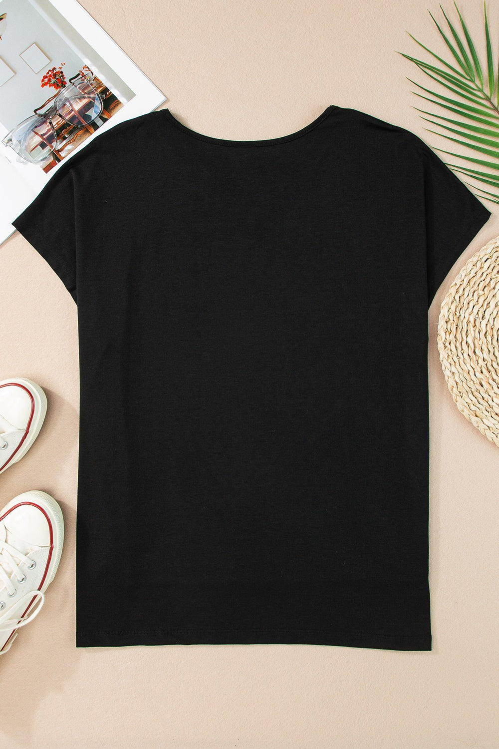 V-Neck Short Sleeve T-Shirt - Mack and Mav Boutique