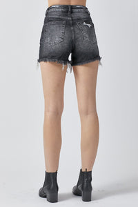 RISEN Full Size High Rise Distressed Denim Shorts - Mack and Mav Boutique