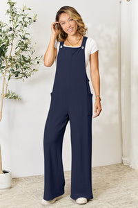 Double Take Full Size Wide Strap Overall with Pockets - Mack and Mav Boutique