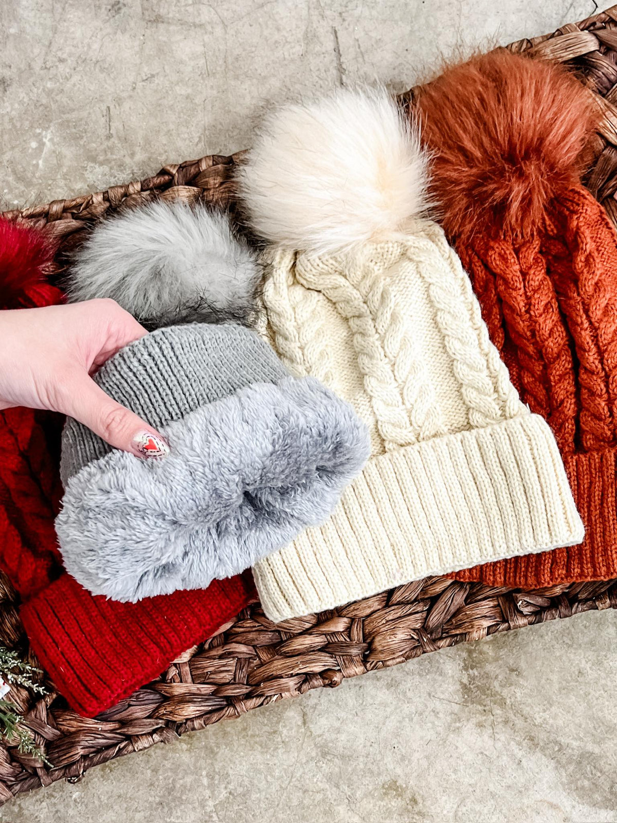 IN STOCK Bella Braid Beanie - Red - Mack and Mav Boutique