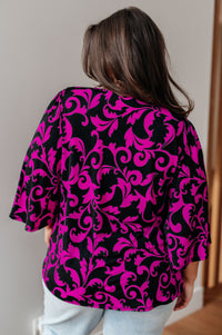 Casually Cute V-Neck Top in Magenta - Mack and Mav Boutique