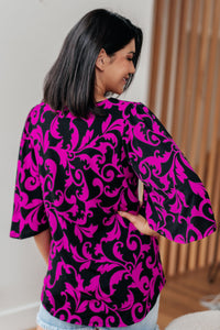 Casually Cute V-Neck Top in Magenta - Mack and Mav Boutique