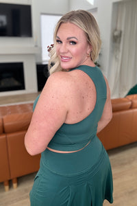 Get Moving Racer Back Crop Tank in Everglade Green - Mack and Mav Boutique