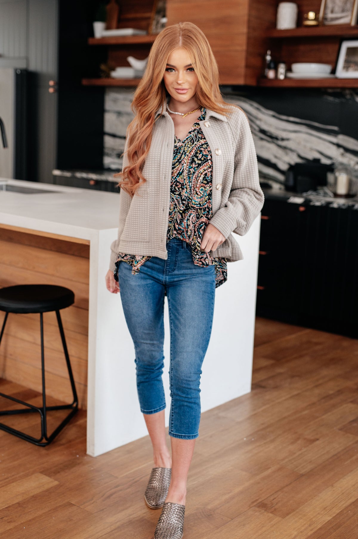 I Think Different Top Teal Paisley - Mack and Mav Boutique