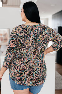 I Think Different Top Teal Paisley - Mack and Mav Boutique