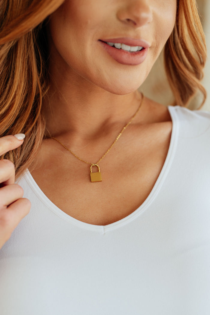 Lock it Up Lock Pendant Necklace - Mack and Mav Boutique