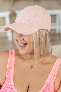 Lyla Sherpa Ball Cap in Pink - Mack and Mav Boutique